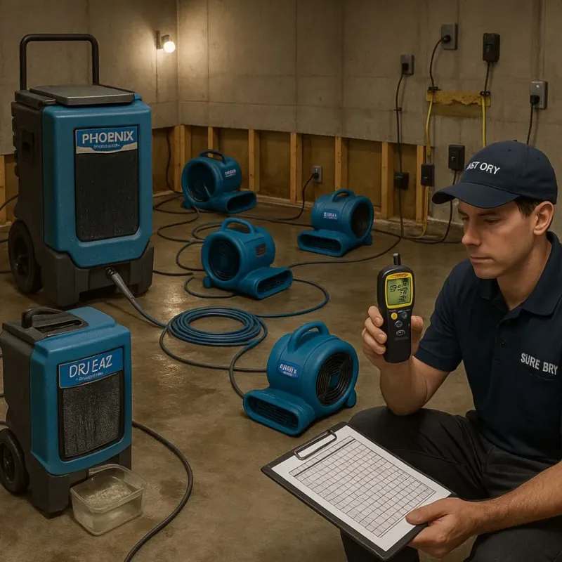 Structural Drying and Dehumidification process in Summit, WA